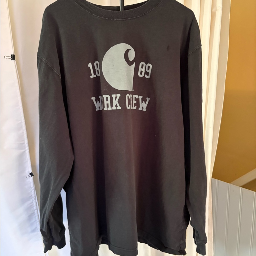 Carhartt Dark Gray WRK CREW Long Sleeve Tee